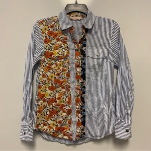 Tory Burch Patchwork Printed Shirt - ivory blossom ditsy print